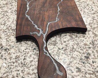 cheese board serving board with winter silver lightning Walnut charcuterie board