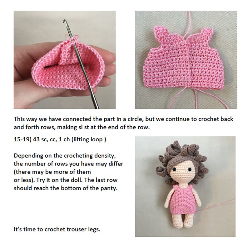 Crochet pattern Curly hair doll pdf Etsy