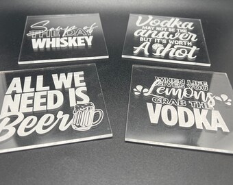 Alcohol Themed Acrylic Coaster