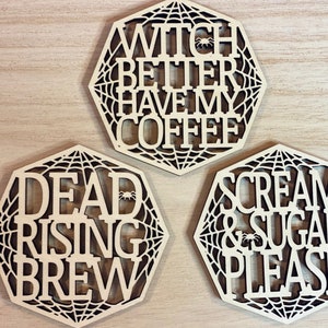 Halloween Coasters, Coffee, Cold Brew, Booze