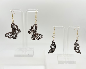 Pendientes de mariposa de madera