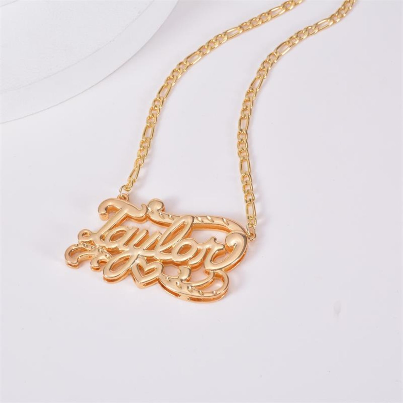 Name necklace gold double plated Clearance