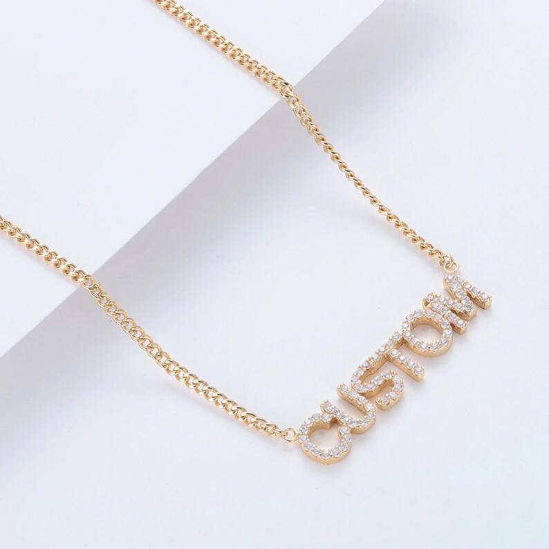 Crystal name necklace Clearance