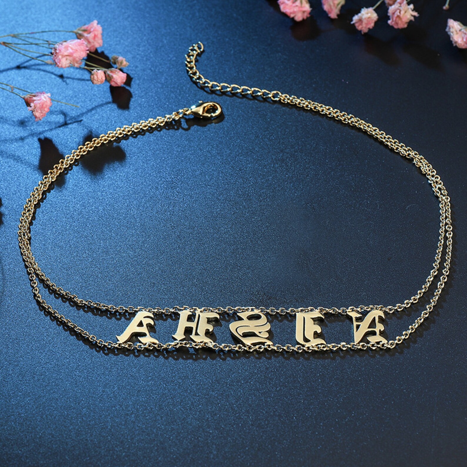 Name Choker Custom Name Necklace Women Kitty Collar Old Etsy