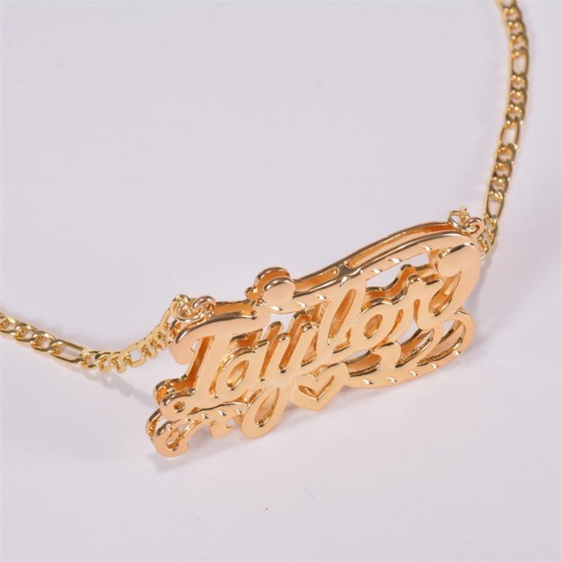 Name necklace gold double plated Clearance