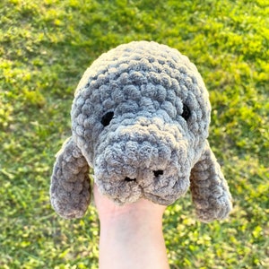 Handmade Plush Manatee: Soft Yarn Stuffed Animal (13 inch)