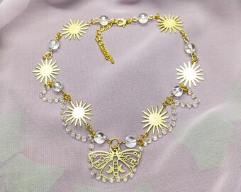 Golden Moth necklace
