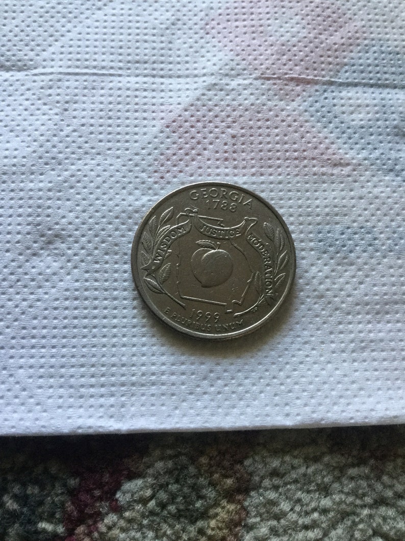 1999 us d peach quarter. Etsy