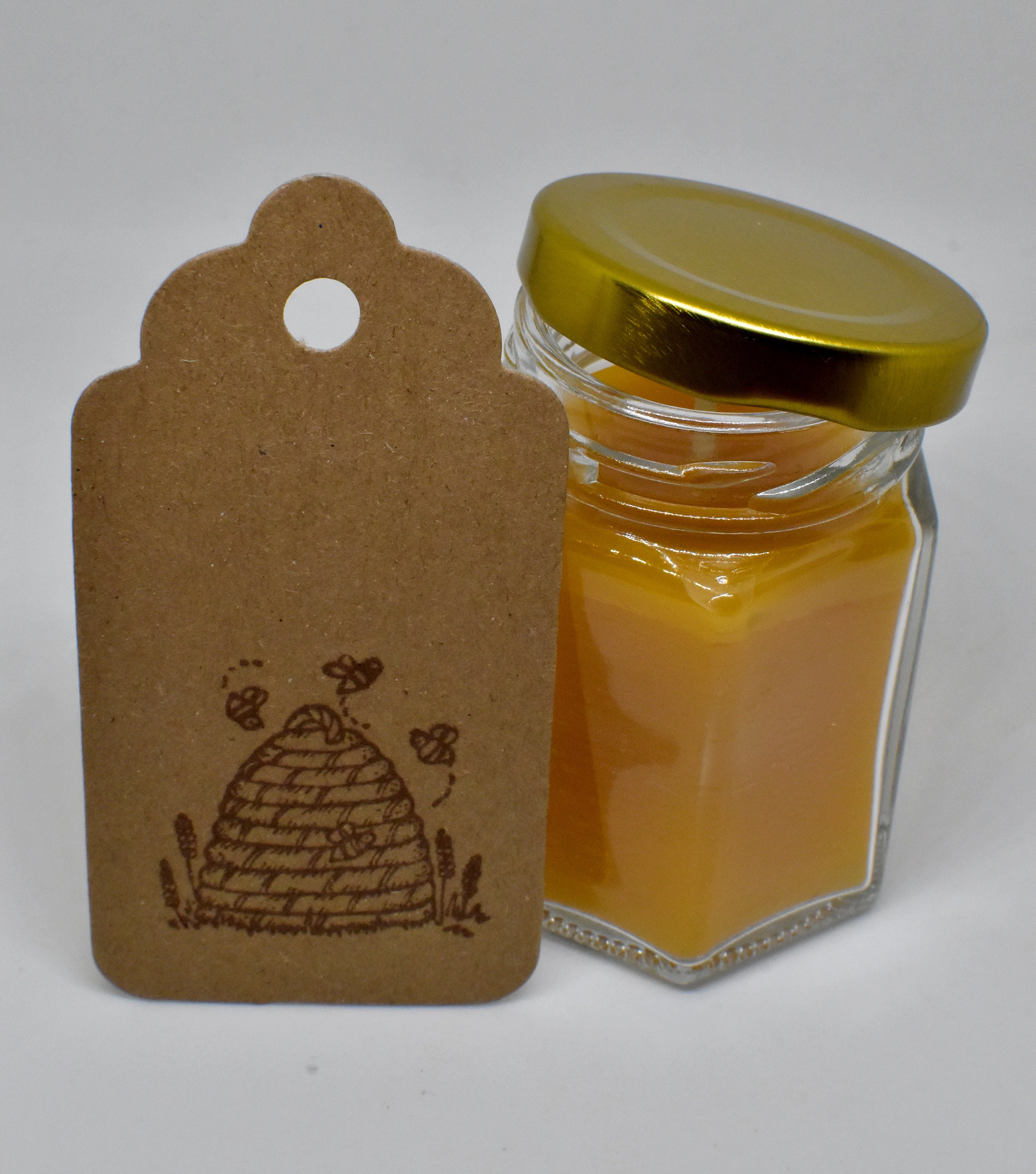 Hand made pure beeswax candle in glass jar 55 ml Honey Bee Etsy