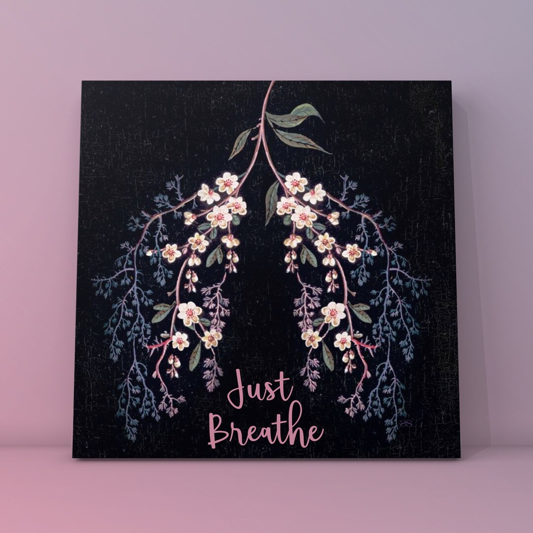 Just Breathe Canvas Print Wall Art, Home Decor, Bedroom Decor, Yoga