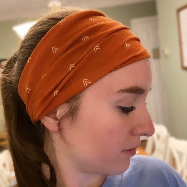 Extra Wide “Super Scrunch” Boho Headband for Nurse Healthcare Teacher Yoga Workout Tube Hair Band