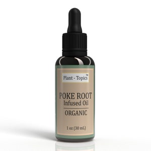 Organic Poke Root Infused Castor Breast Oil | Lymph Flow, Breast Health, Cysts, Sore Breasts, Double Solar Infused Strong Oil