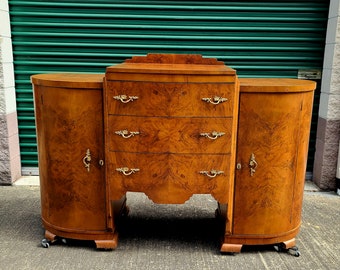 Antique Dresser Buffet Burl veneer 1920s