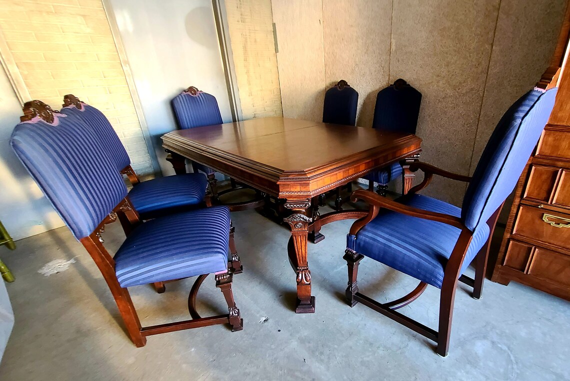 Antique Dining table and chairs set Rockford Furniture Co. | Etsy