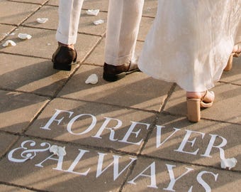 Forever & Always Floor Decal | Vinyl Dance Floor Decal | Wedding Monogram Floor Sticker | Reception Floor Sign 27" x 12.5"