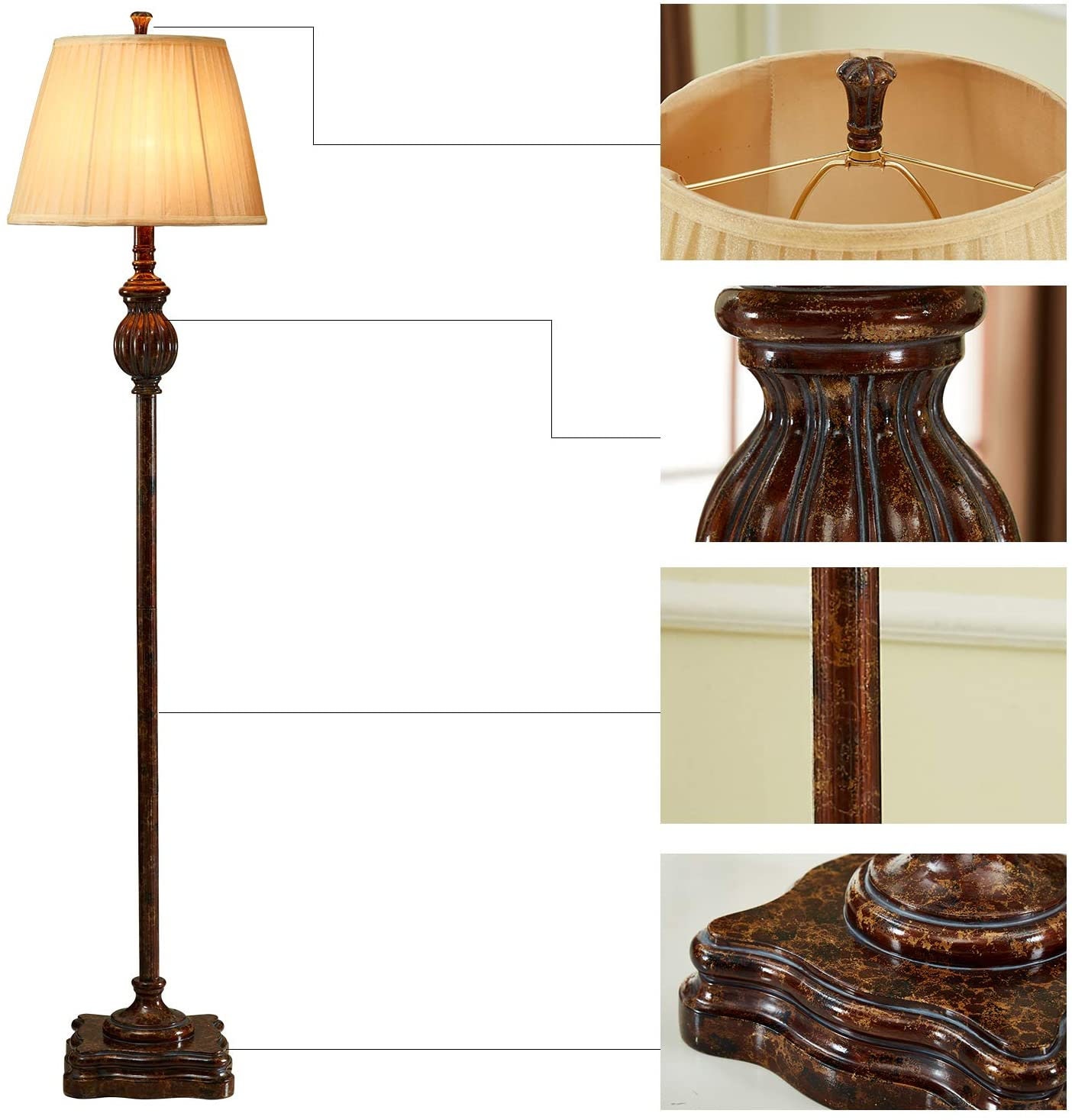 Lámpara de piso de estilo vintage para sala de estar lámpara Etsy