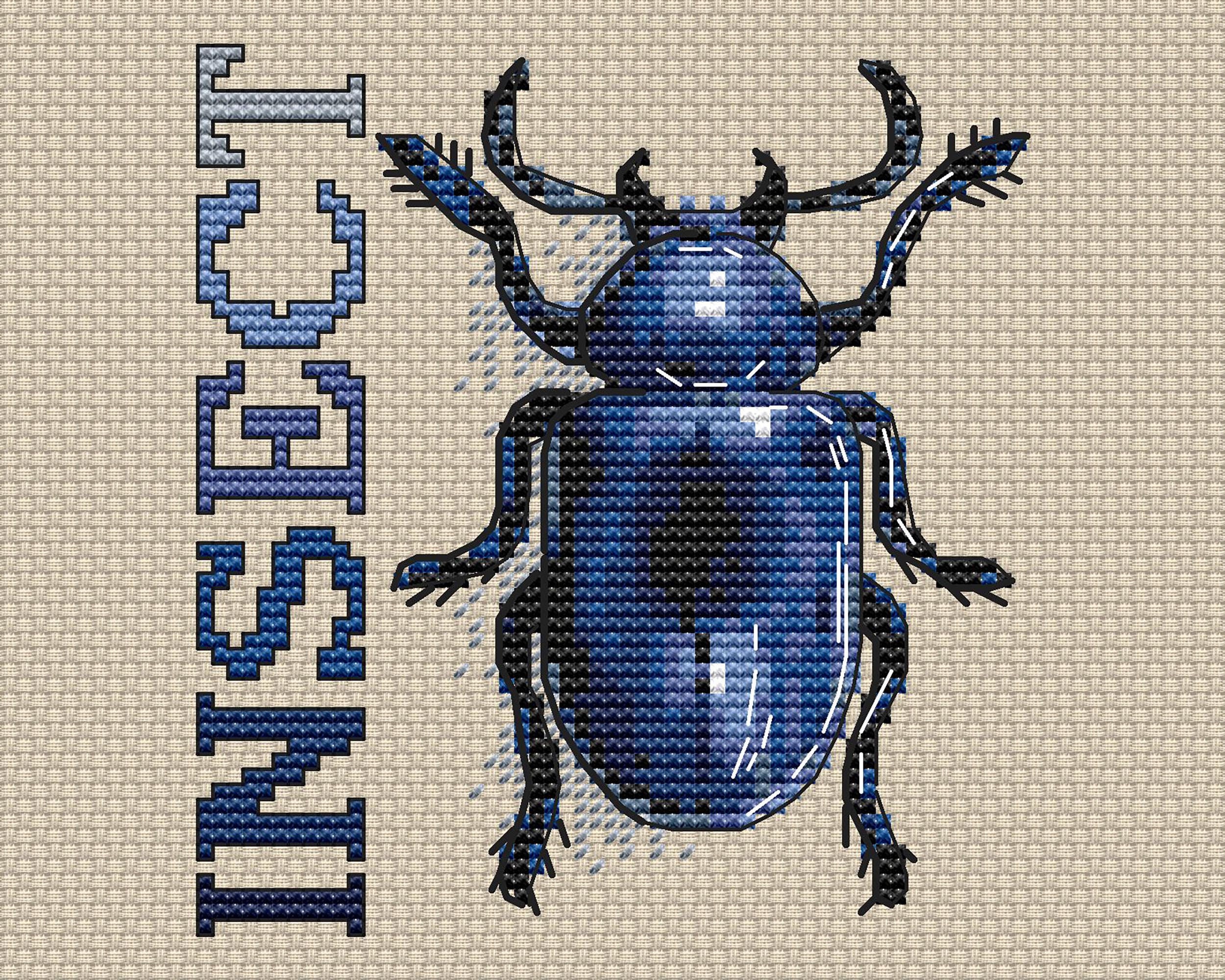 Bug Modern Cross Stitch Pattern PDF Insect cross stitch Etsy
