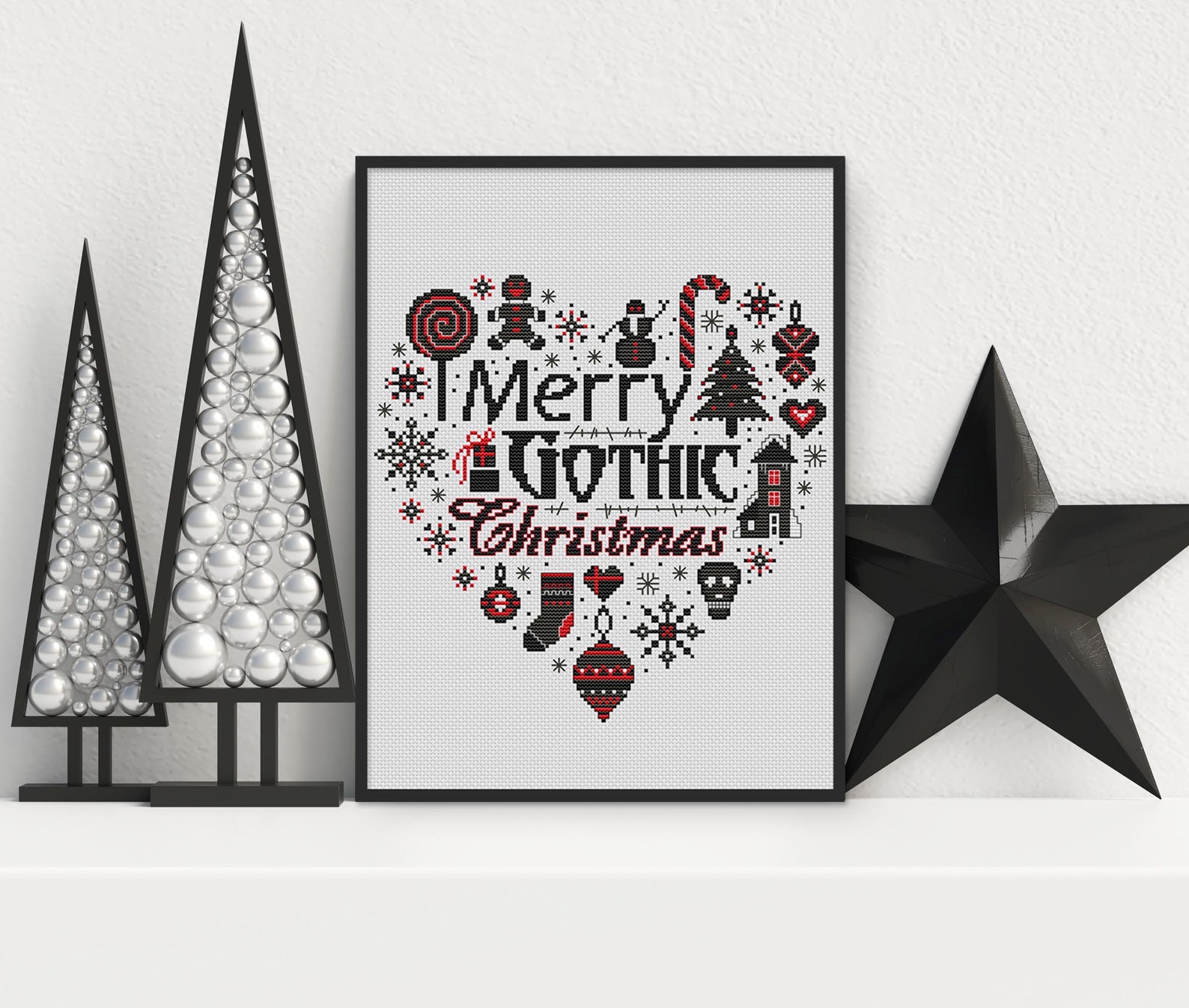 Christmas Cross Stitch Pattern PDF Gothic Cross Stitch | Etsy