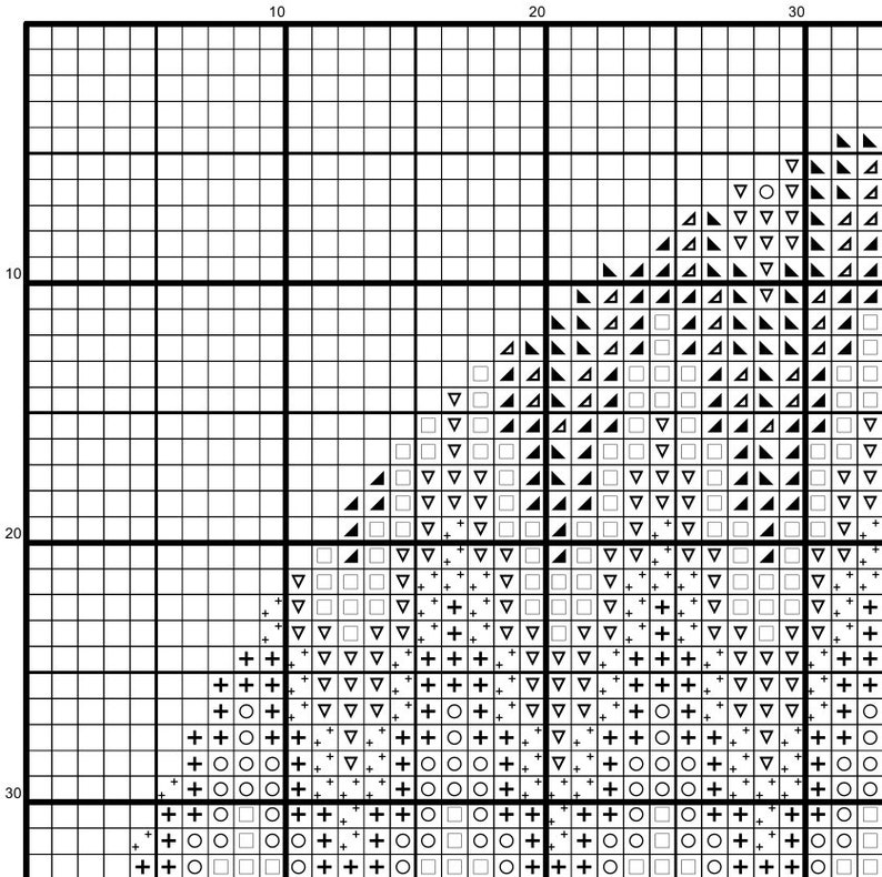 Modern cross stitch pattern PDF Zigzag Geometric cross | Etsy