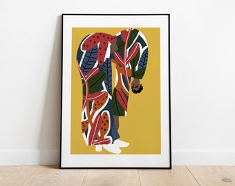 Sunday yoga | Art print size A4 or A3 | Living room or bedroom wall decor