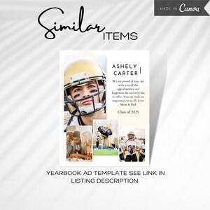 Yearbook AD Tribute Template, Senior Yearbook AD, Editable Canva Grad ...