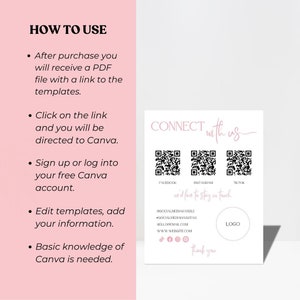 Editable Connect With Us QR Code Business Template, DIY Let's Be Social ...