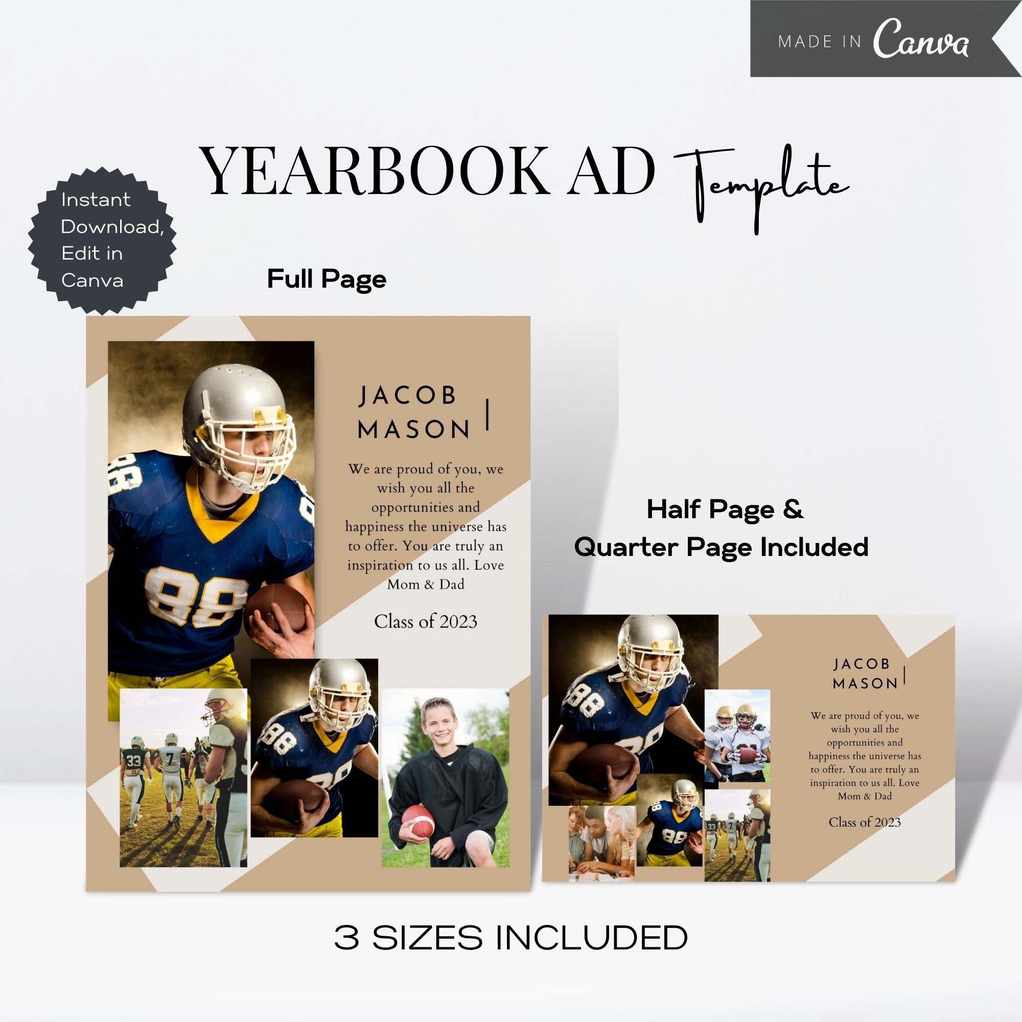 Senior Yearbook AD Template Half Page/ Full Page Sports Etsy Senior Yearbook AD Template Half Page/ Full Page Sports Etsy