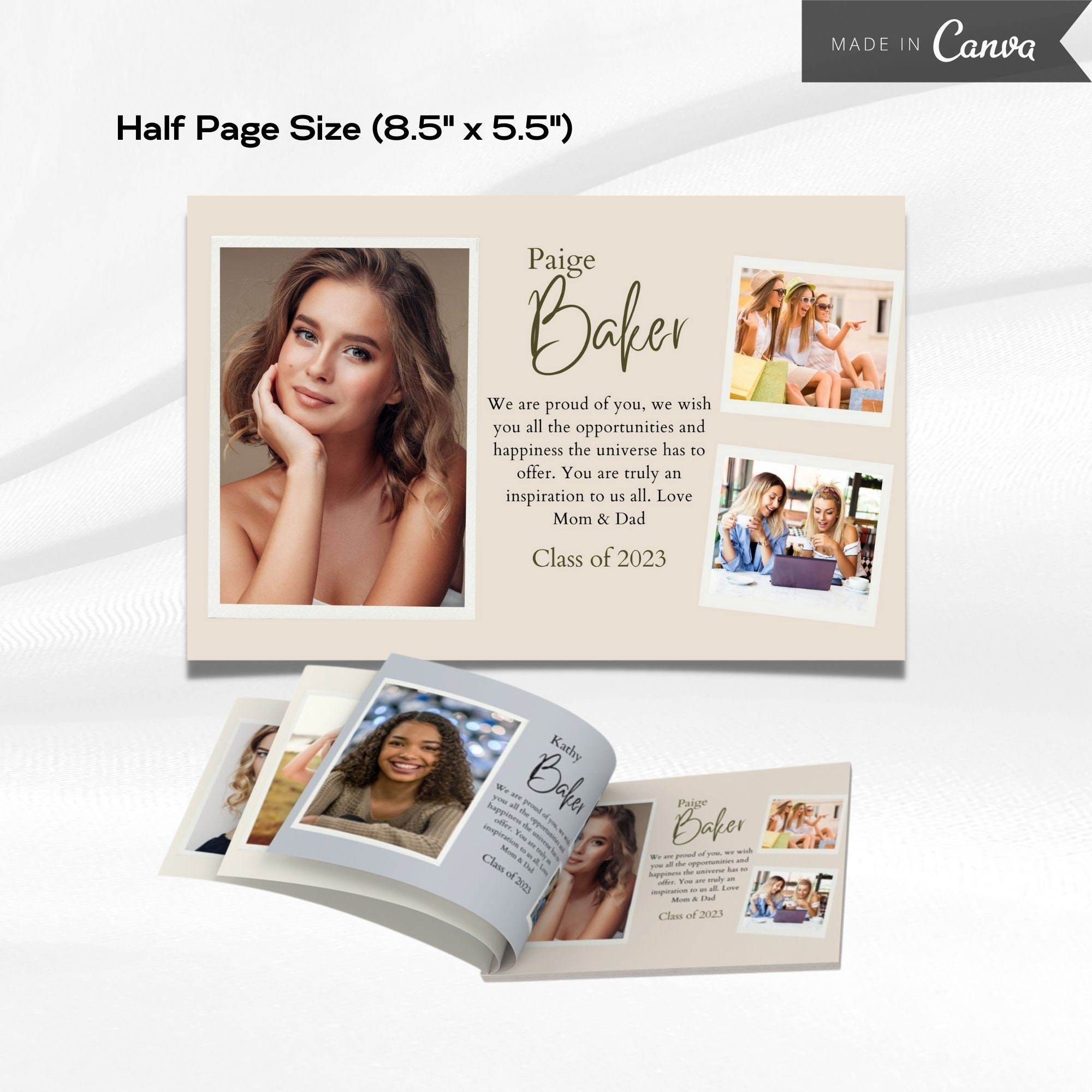 Yearbook AD Tribute Template, Senior Yearbook AD, Grad Announcement ...