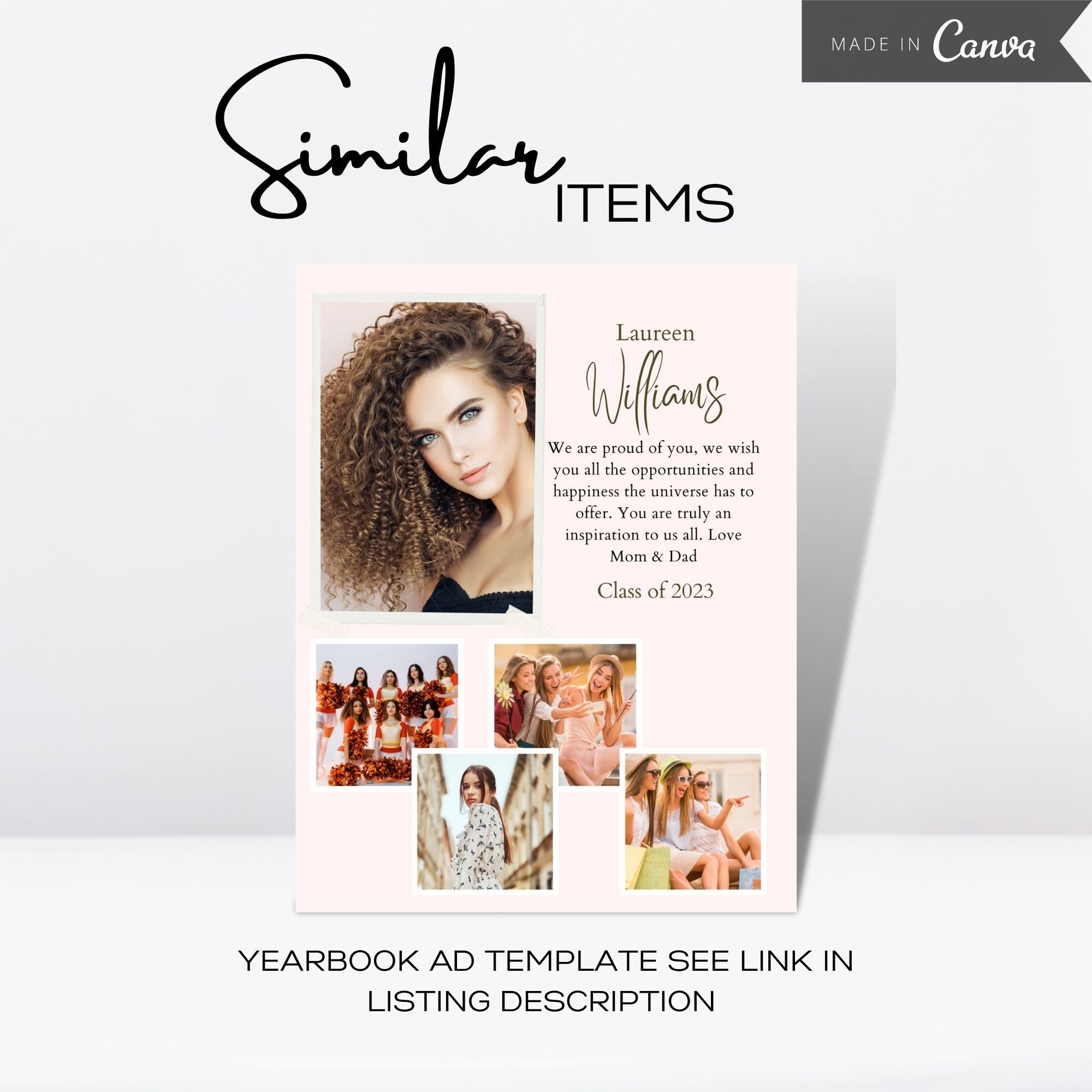 Senior Yearbook AD Template Half Page/ Full Page, Sports Theme