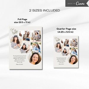 Yearbook AD Tribute Template, Senior Yearbook AD, Editable Canva Grad ...