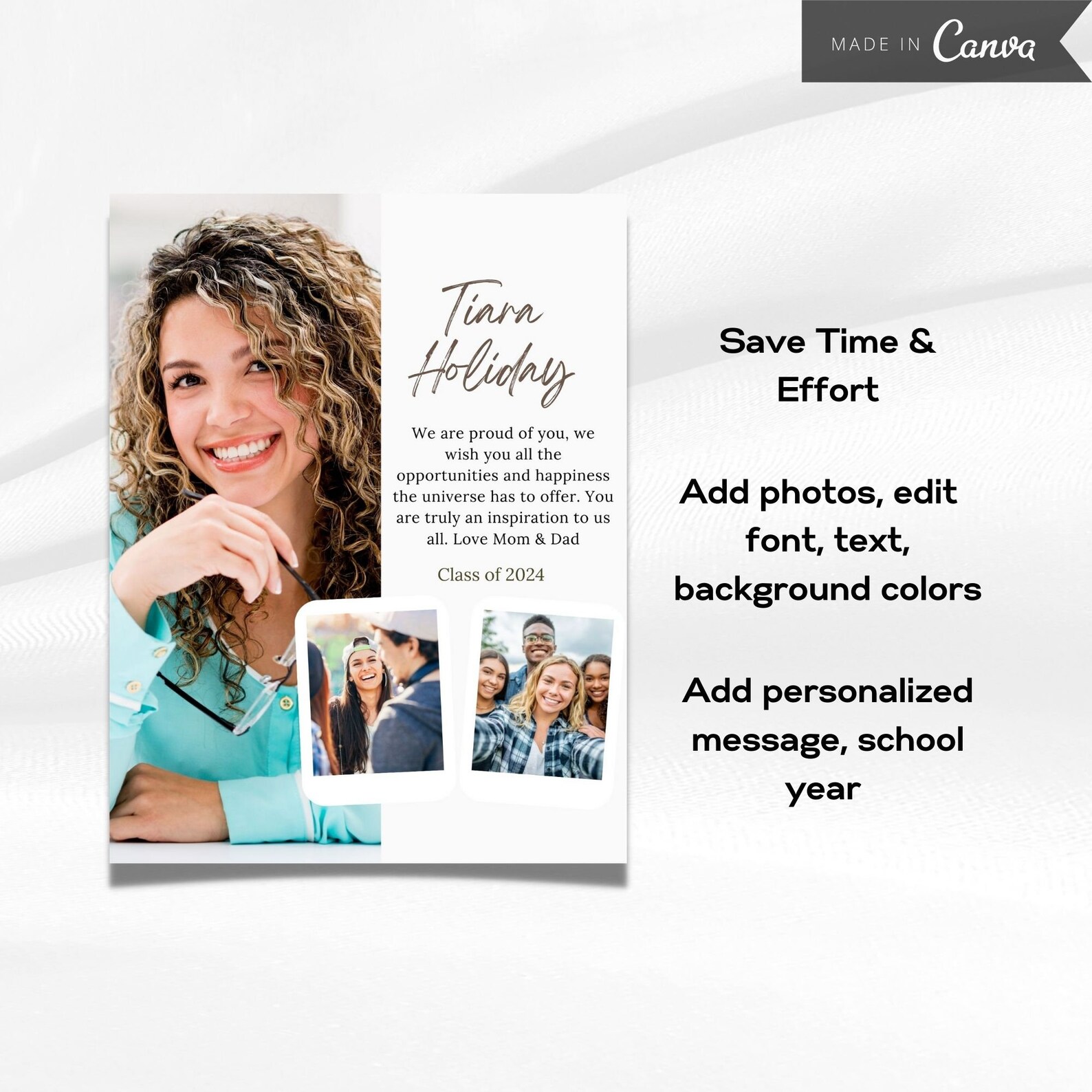 Yearbook AD Tribute Template, Senior Yearbook AD, Grad Announcement ...