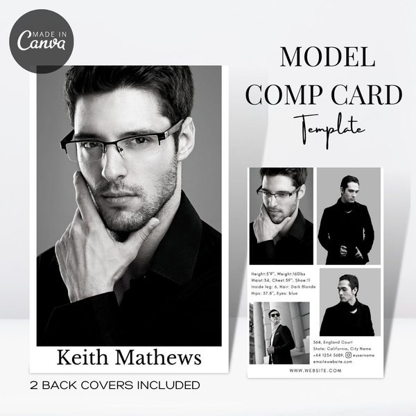 Male Model Comp Card - Etsy