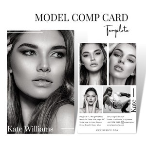 Model Comp Card, Modeling Photo Card Canva Template, Bewerkbare Fashion Model Zed Card, Model Portfolio, Fashion CV Fotokaartbundel