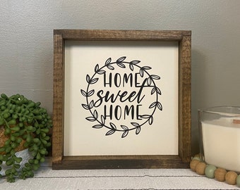 Home Sweet Home Sign, Farm Sign, Rustic Decor, Farmhouse Wood Sign, Wood Sign,  Rustic Sign, Home Decor, Wall Decor, Framed Signs