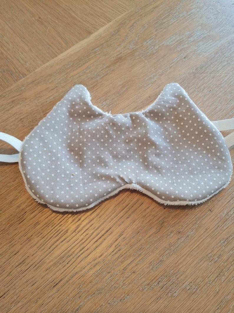 Masque de nuit Beige, pois blanc