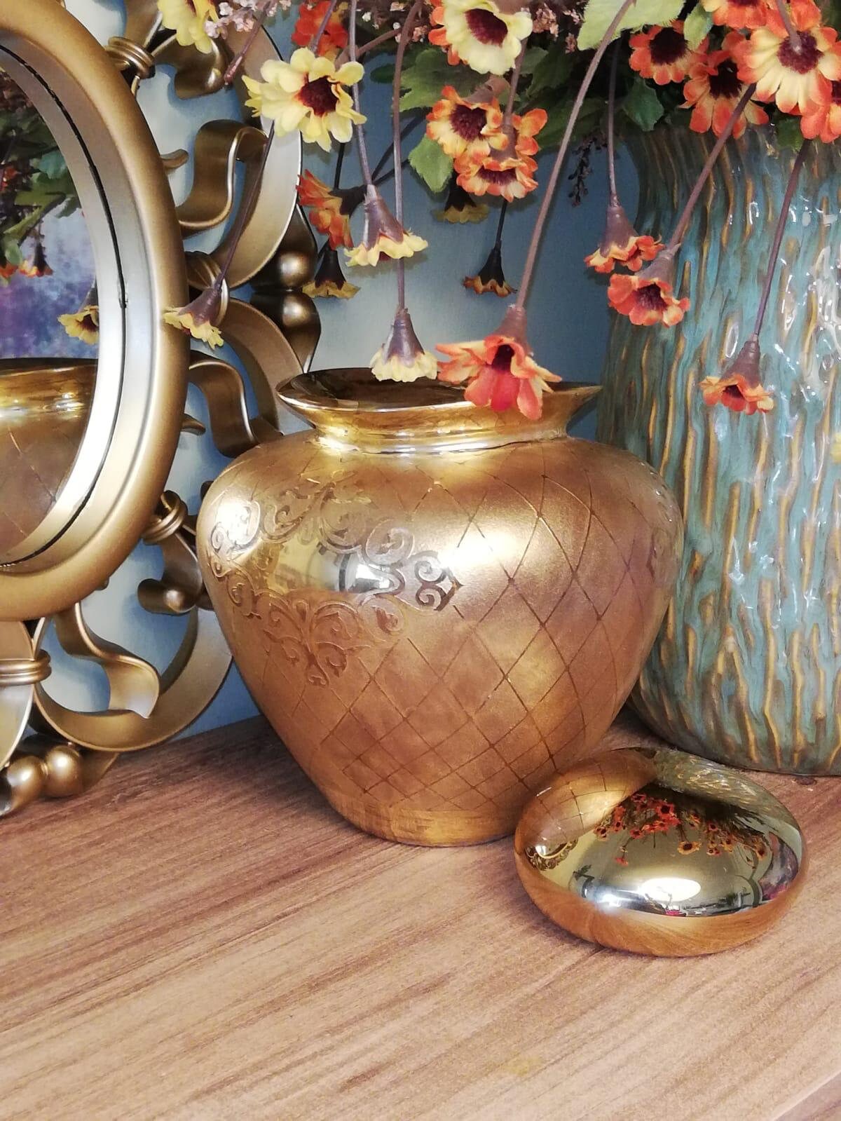 Vase 24k real goldpainted glass handmade art goldgilt Etsy