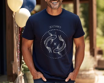 Pisces Zodiac Sign Shirt Men – Personalized T-Shirt with Date of Birth – Astrology Gift Idea Men – Horoscope Pisces Shirt