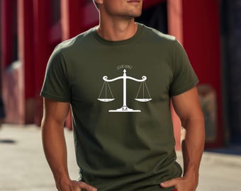 Libra Zodiac T-Shirt, Personalized Shirt for Men, Birthday and Christmas Gift, Zodiac Sign, Minimalist Design