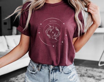 Pisces Zodiac Sign Women's T-Shirt | Personalized Birth Date Gift | Special Birthday or Christmas Gift for Women