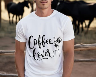 Coffee Lover Shirt for Men – Cool coffee shirt for caffeine junkies & hot drink enthusiasts, gift idea for coffee fans