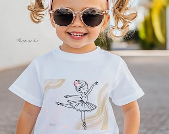 T-shirt voor meisjes, kleine danseressen en ballerina's, schattig balletshirt voor kinderen, balletcadeau, danskleding voor kinderen