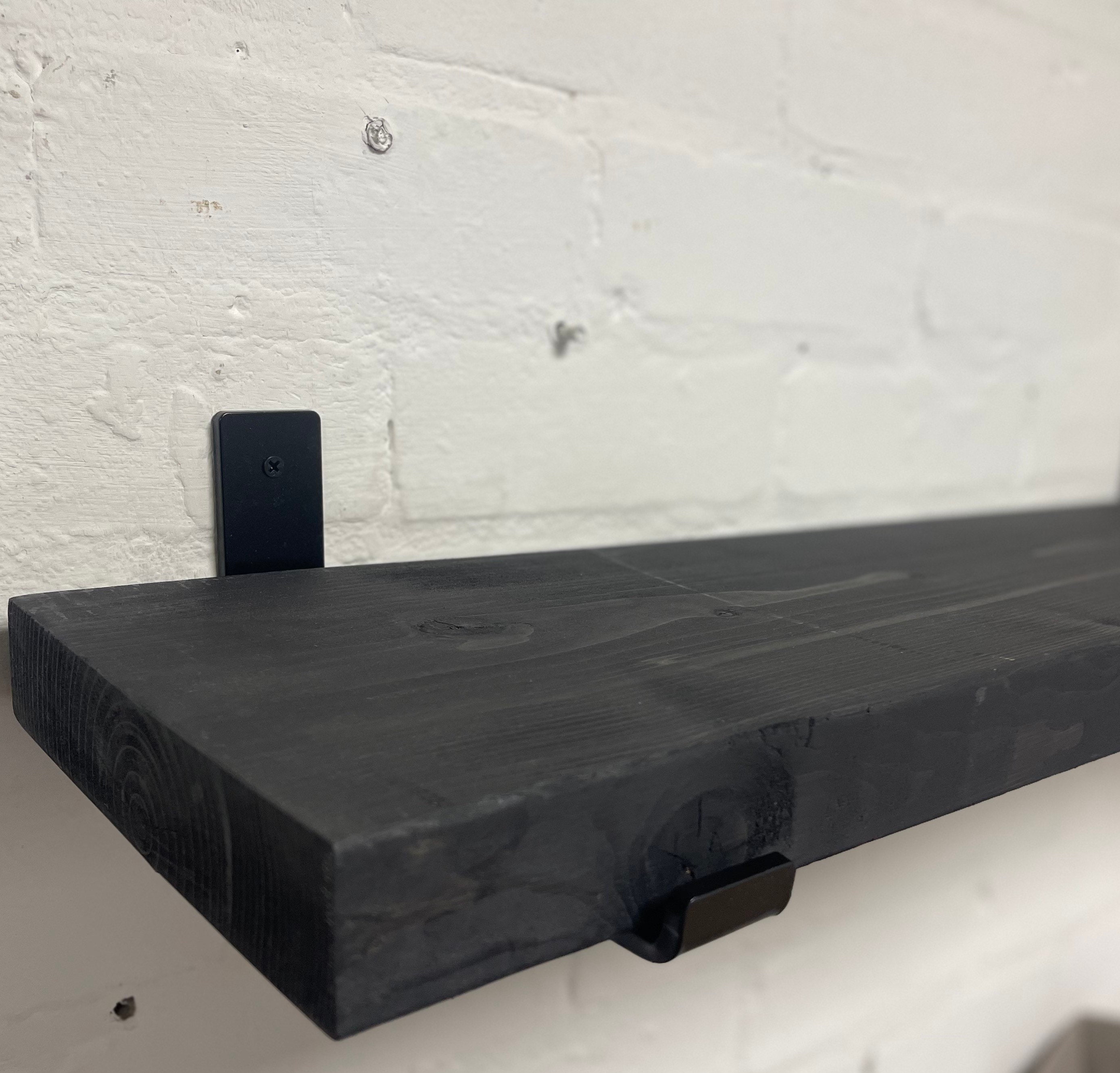 Black Shelf With Black Brackets Black Kitchen Shelves Etsy UK
