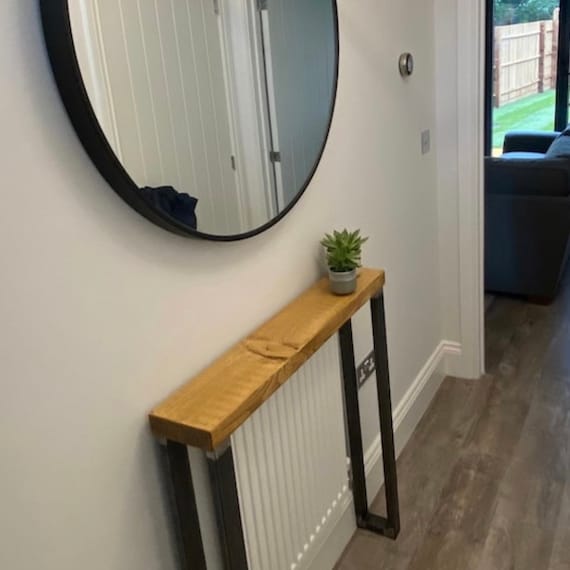 Console Table Welded Legs Solid Wood Entryway 34INCH 86CM