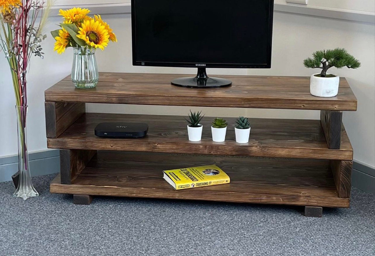 Handmade tv stand wood deals
