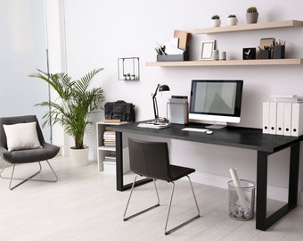 Black Desk Computer Desk Office Desk PC Study Table Home Office Handmade in Nottinghamshire