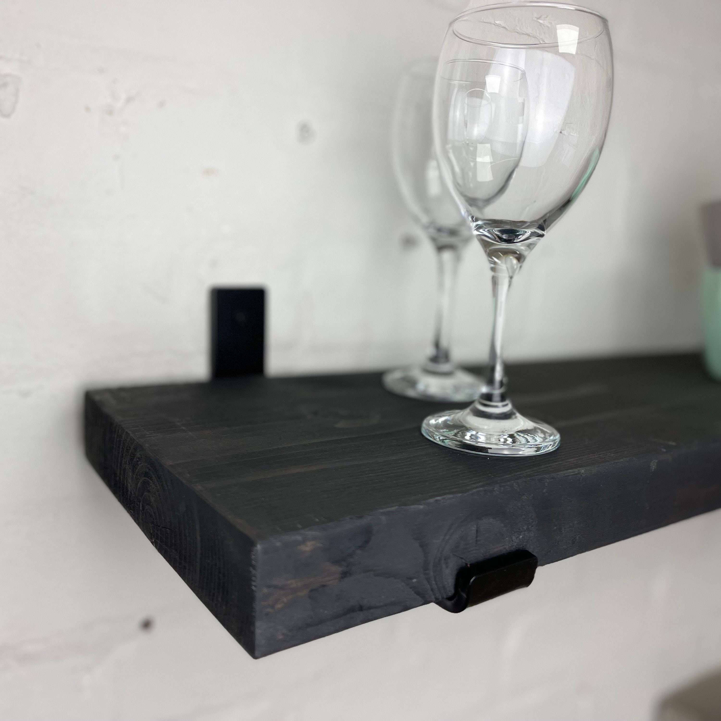Black Shelf With Black Brackets Black Kitchen Shelves Etsy UK