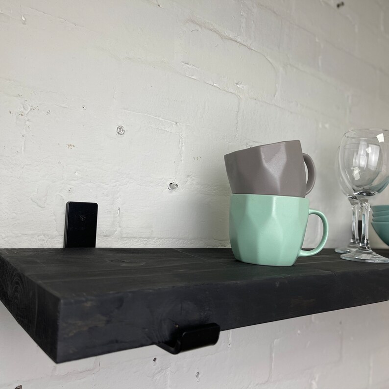 Black Shelf With Black Brackets Black Kitchen Shelves Etsy UK