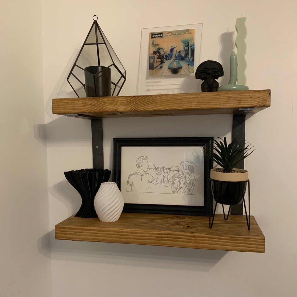 Double Scaffold Board Wall Shelves Brackets U/C Shape Rustic Etsy UK