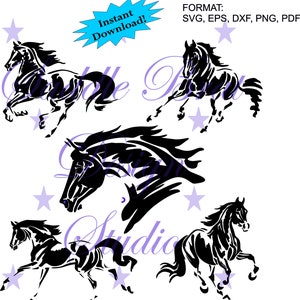 SUPERPACK! Laufendes Pferd Pferde svg, png, dxf, eps, pdf Silhouette, Cricut, Sublimation sofortiger download, Pferd svg, Pferd Aufkleber