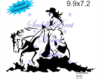Reiner, Reining Western Horse svg, png, dxf,eps, pdf Cricut, instant download, Horse svg, Woman Reining Reiner svg, Horse decal